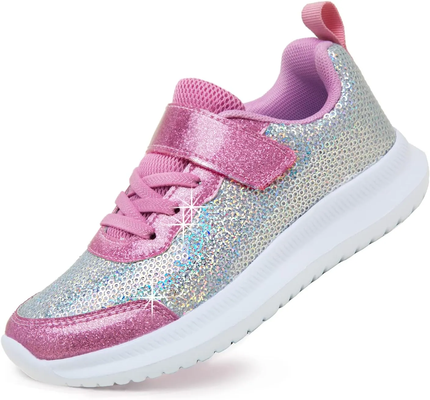 Toandon Toddler Kids Sneakers Sparkle Fashion Glitter Sequins Canvas Shoes