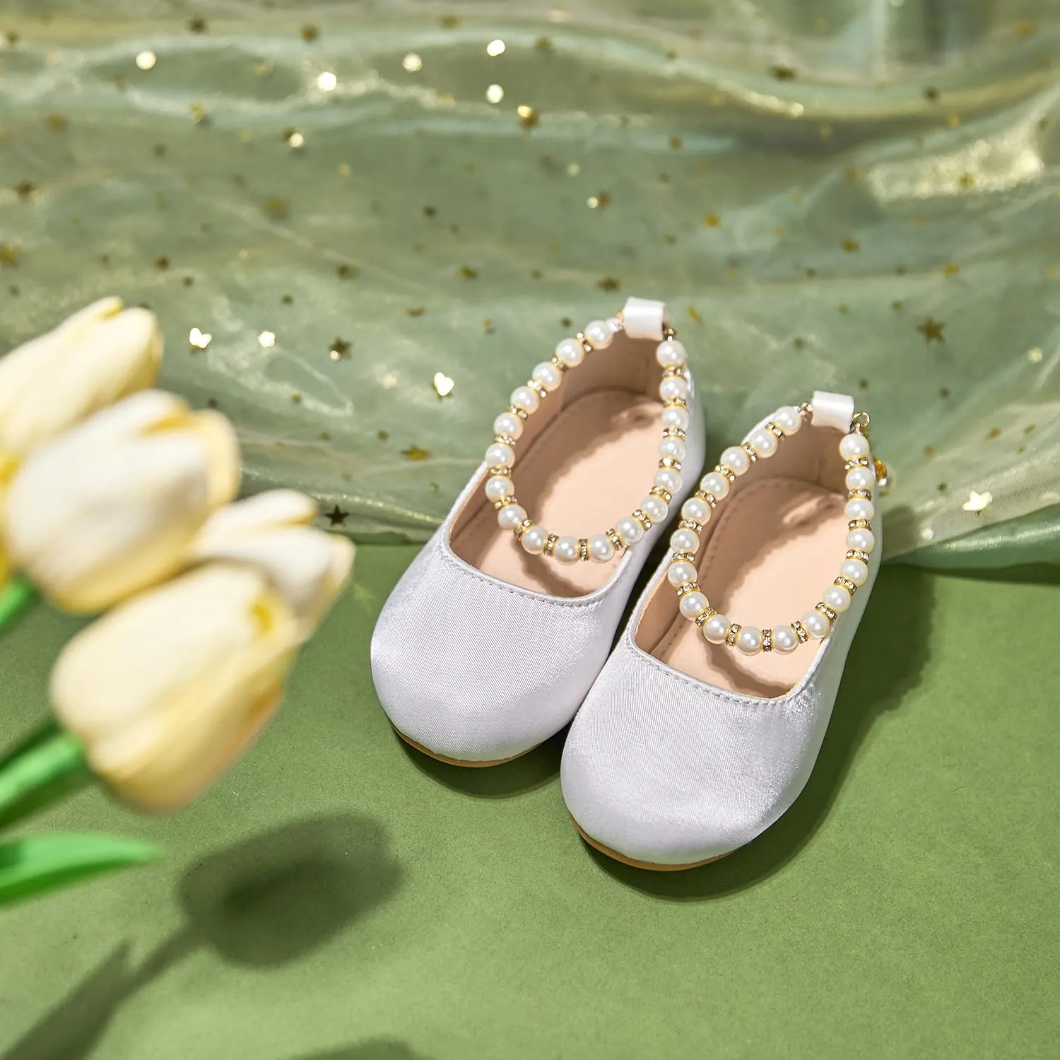 Toddler Ballet Flats for Girls - Princess Party Shoes Wedding & Dress