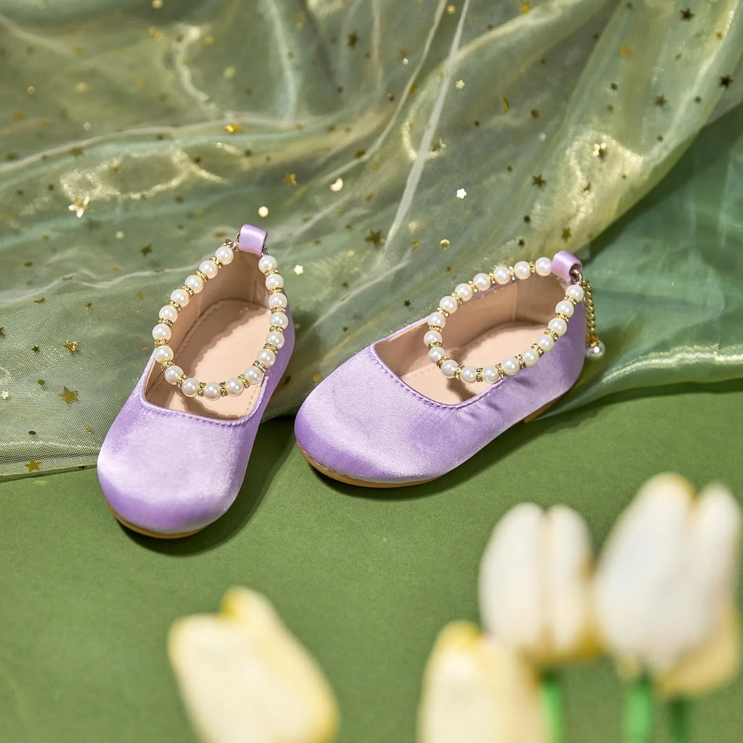 Toddler Ballet Flats for Girls - Princess Party Shoes Wedding & Dress