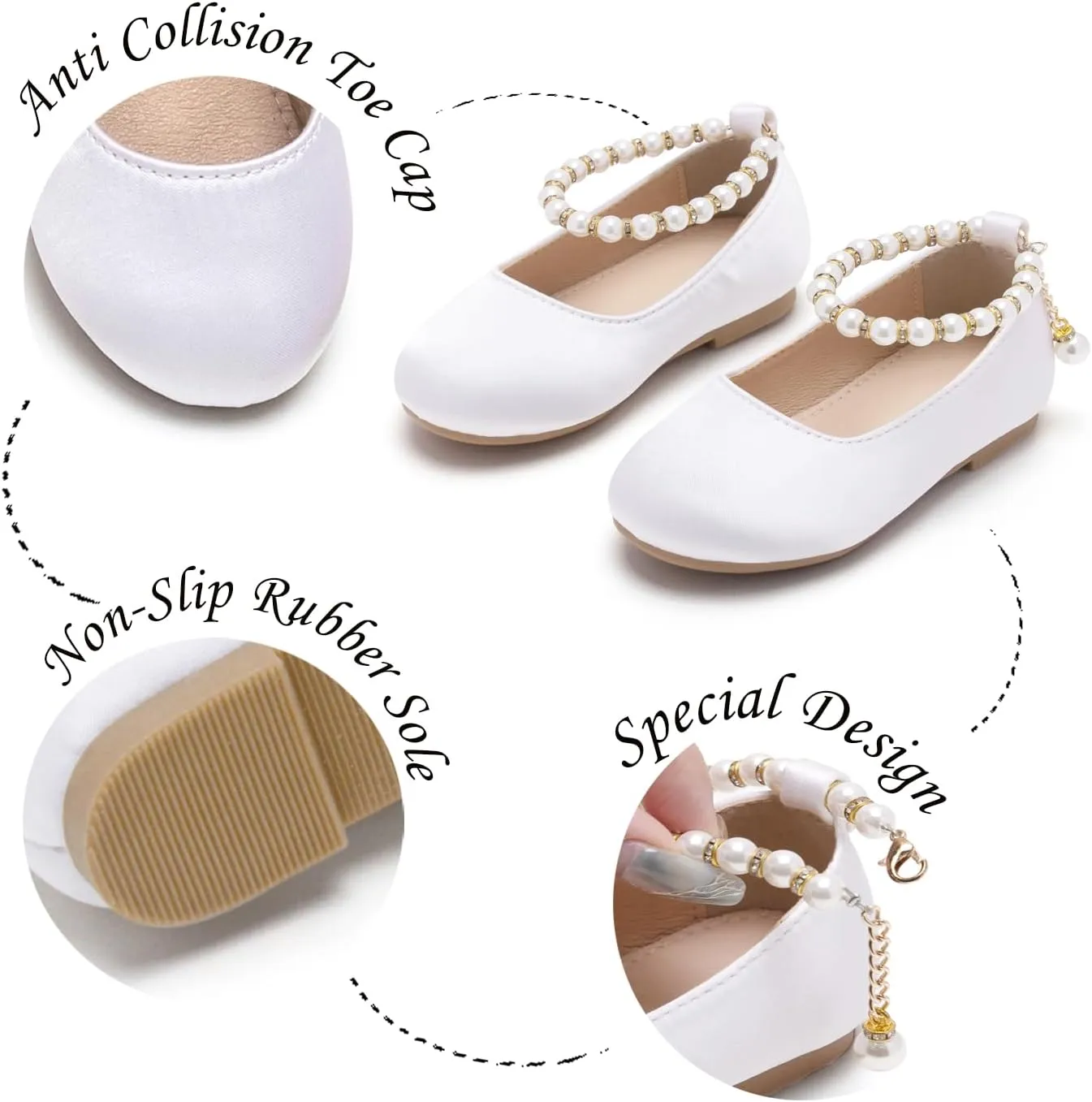 Toddler Ballet Flats for Girls - Princess Party Shoes Wedding & Dress