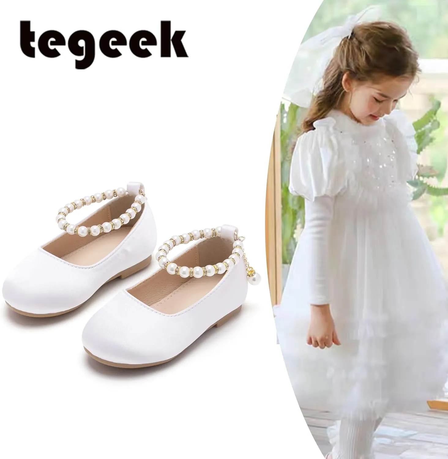Toddler Ballet Flats for Girls - Princess Party Shoes Wedding & Dress