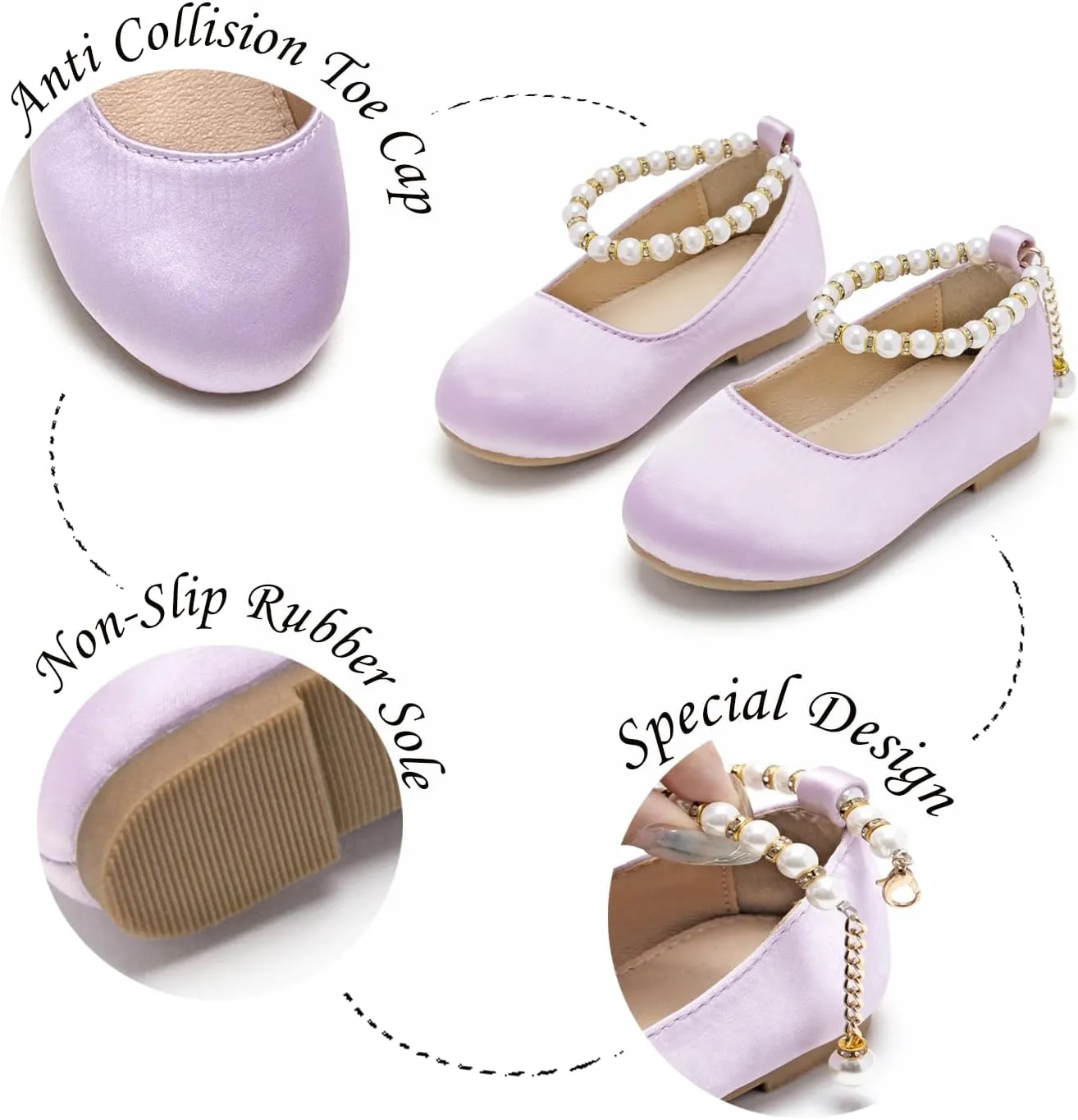 Toddler Ballet Flats for Girls - Princess Party Shoes Wedding & Dress