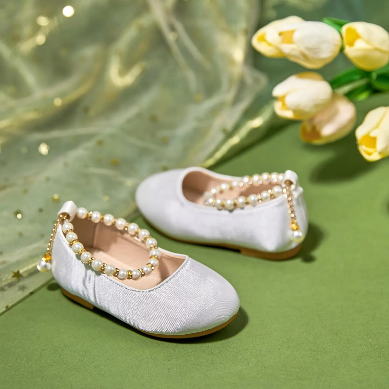 Toddler Ballet Flats for Girls - Princess Party Shoes Wedding & Dress