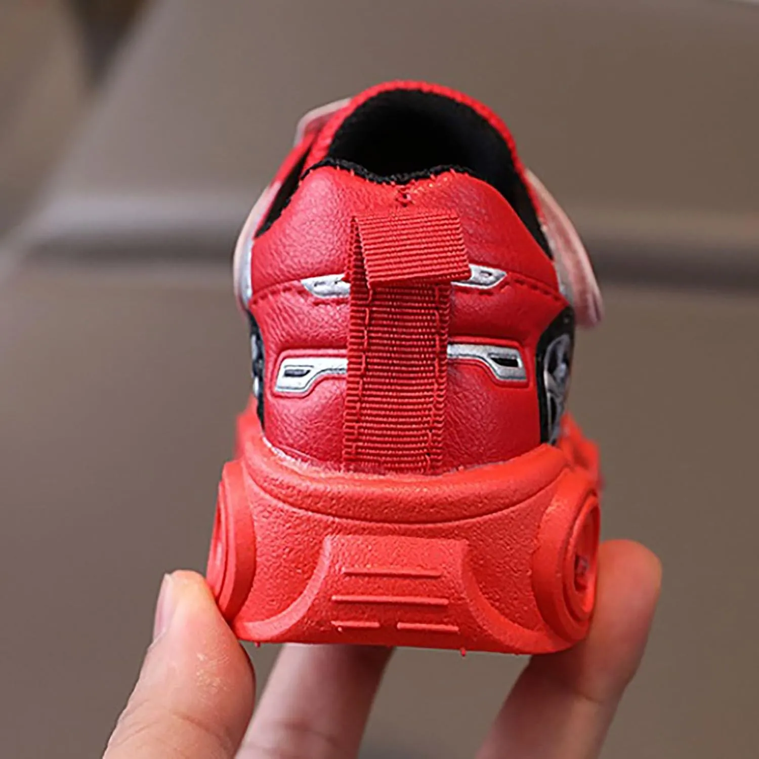 Toddler Boys Light Up Sneakers, Car Pattern Luminous Sport Shoes, Fashion Cute Soft Sole Kids Running Active Shoes