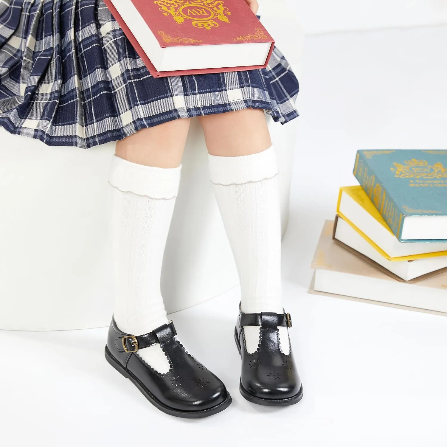 Toddler Girl Mary Jane Dress Shoes-Little Girl School Uniform Shoes for Wedding Party