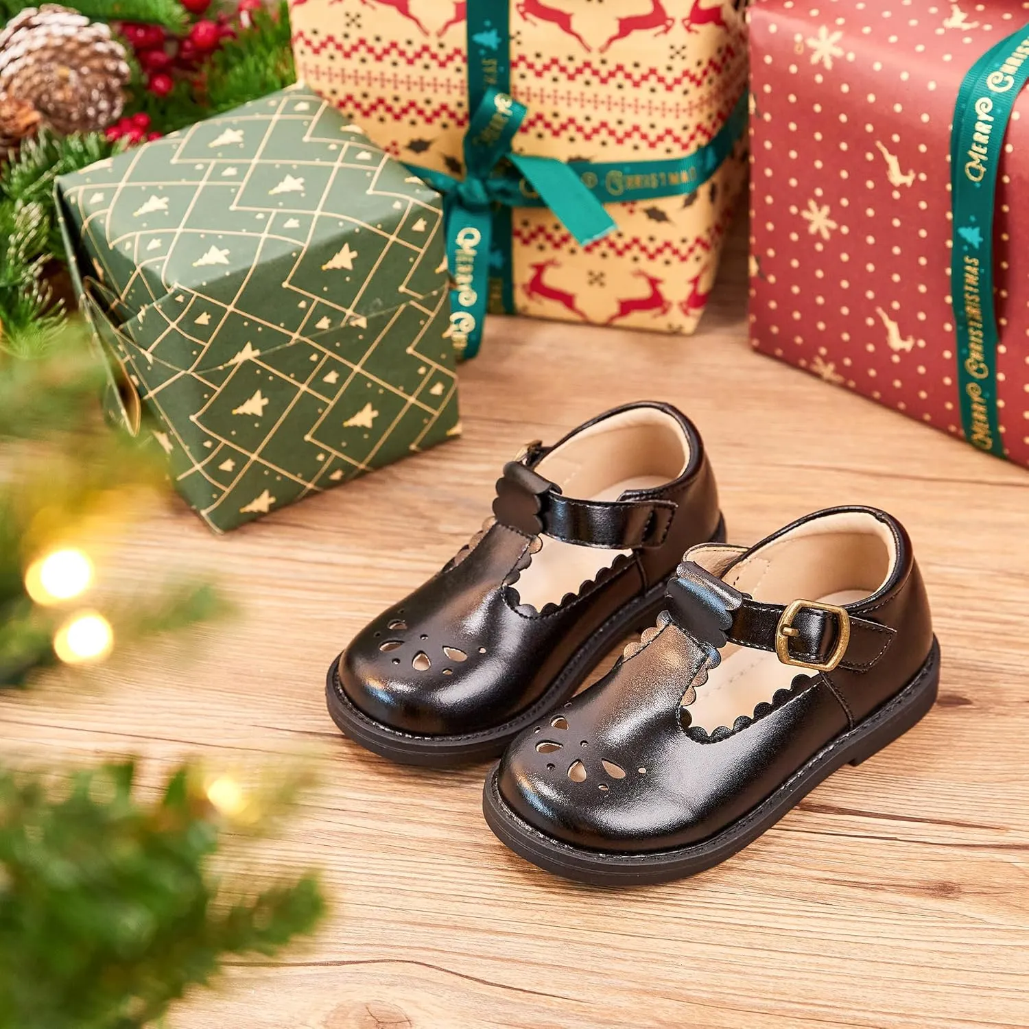 Toddler Girl Mary Jane Dress Shoes-Little Girl School Uniform Shoes for Wedding Party