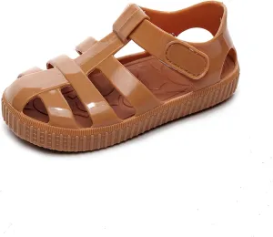 Toddler Girls Jelly Sandals Summer Outdoor Closed Toe Soft Rubber Sole Beach Water Shoes Mary Jane Dress Princess Flat
