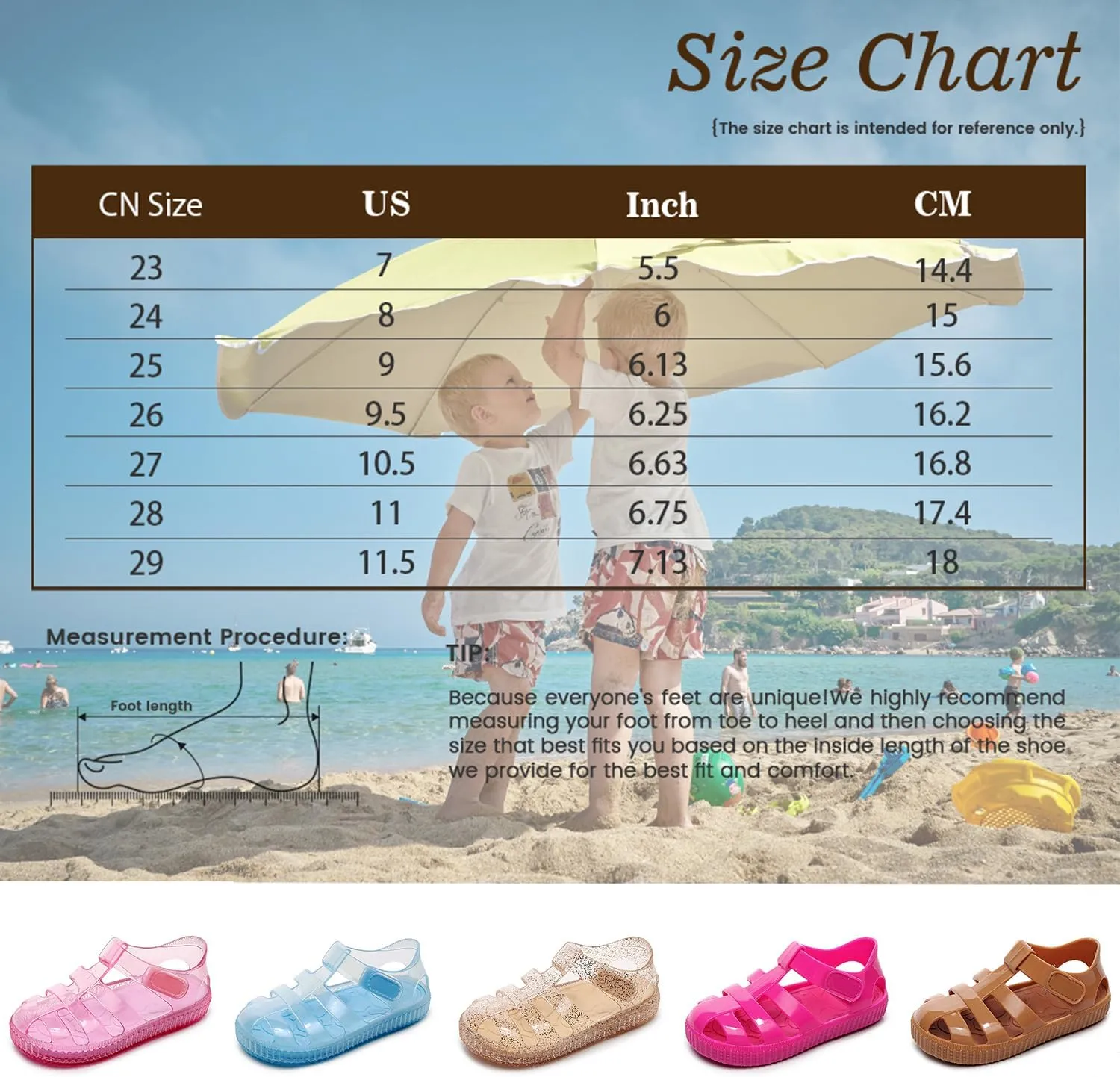 Toddler Girls Jelly Sandals Summer Outdoor Closed Toe Soft Rubber Sole Beach Water Shoes Mary Jane Dress Princess Flat