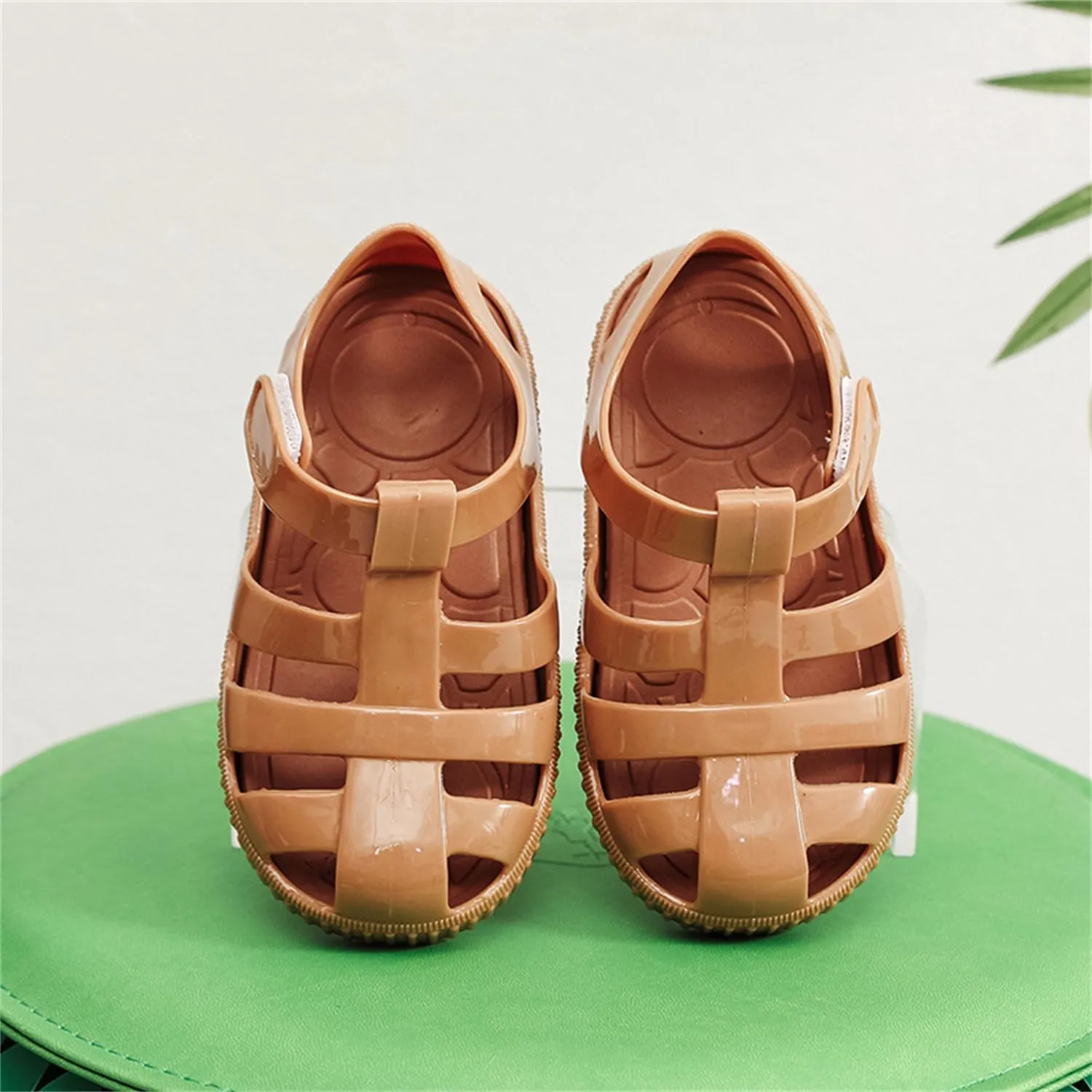 Toddler Girls Jelly Sandals Summer Outdoor Closed Toe Soft Rubber Sole Beach Water Shoes Mary Jane Dress Princess Flat