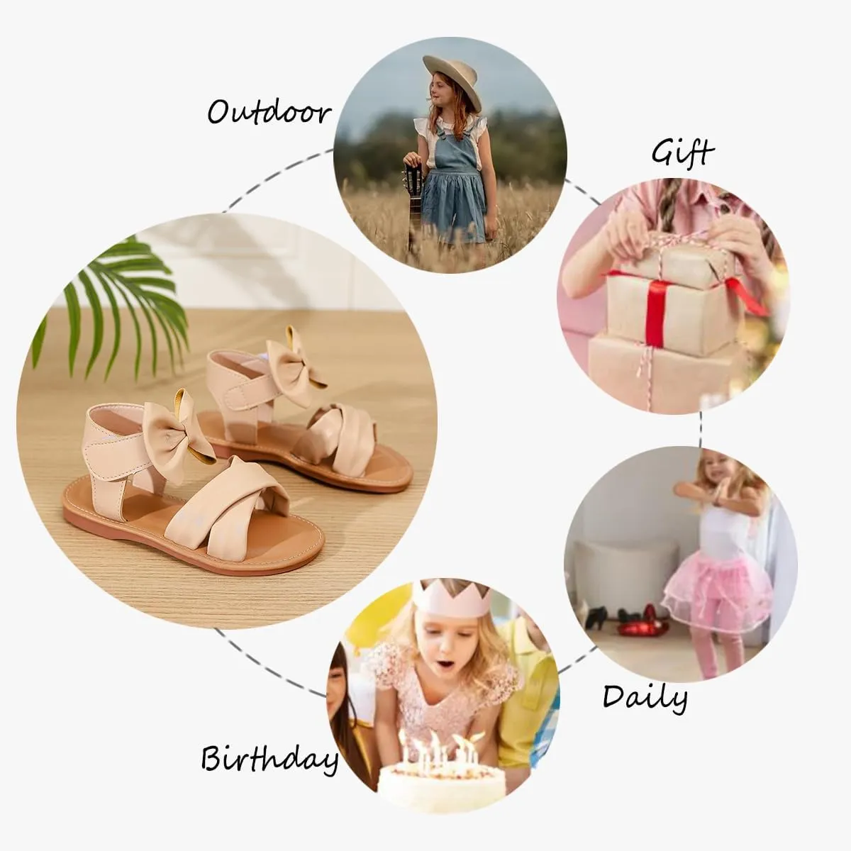 Toddler Girls Sandals Summer Flats Dress Shoes for Baby Little Kids Girl