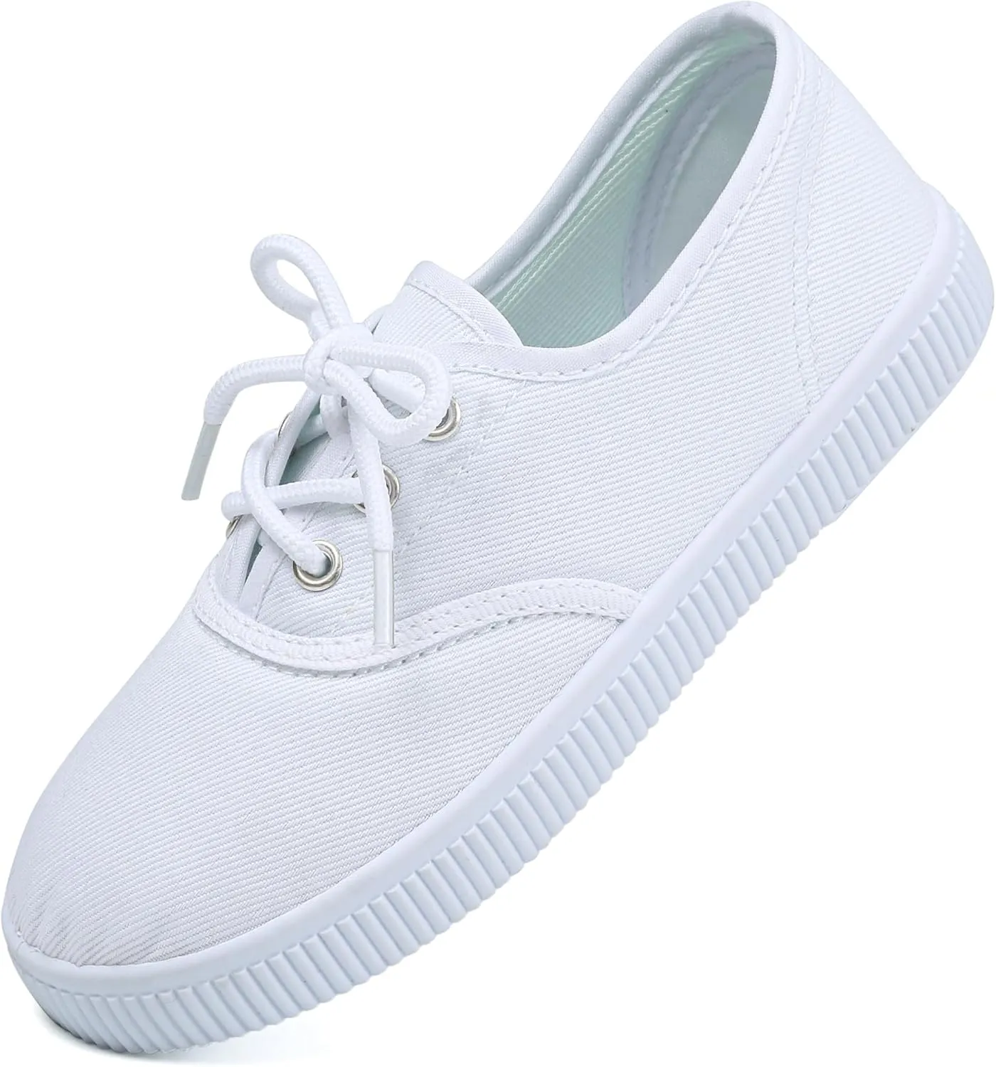 Toddler Kids White Shoes Fashion Canvas Sneakers Slip-on Comfortable Light Weight Skin-Friendly Causal Running Tennis Shoes for Boys Girls(Toddle/Little Kids/Big Kids)