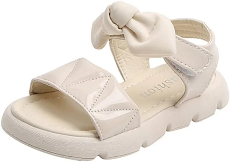 Toddler Little Big Kids Baby Girls Sandals Summer Bling Bowknot Princess Dress Beach Sandal Shoes Open-Toe Soft Sole Anti-Slip Flat