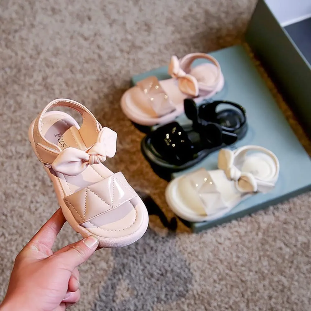 Toddler Little Big Kids Baby Girls Sandals Summer Bling Bowknot Princess Dress Beach Sandal Shoes Open-Toe Soft Sole Anti-Slip Flat