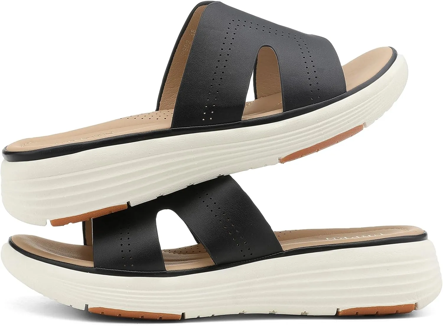 UBFEN Womens Platform Sandals Comfortable Walking Slide Soft Cushioning Footbed Casual Dressy Wedge Sandals