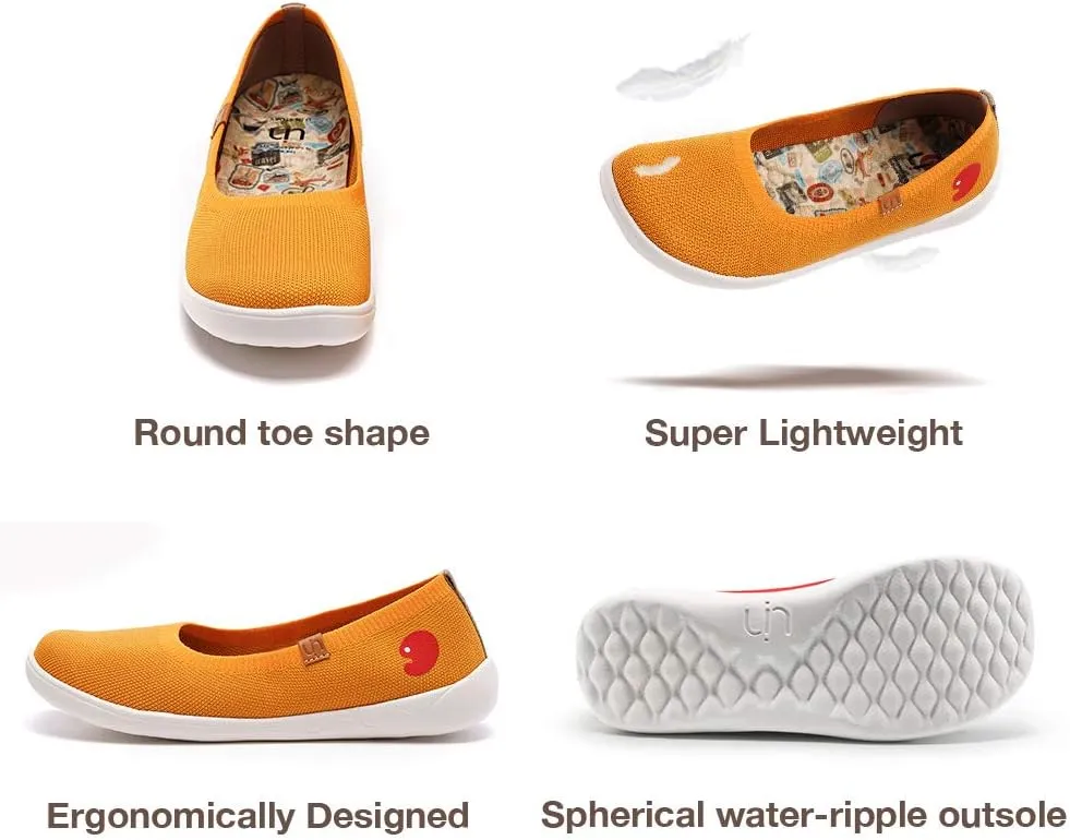 UIN Ballet Flats Shoes for Women Art Printed Wide Toe Casual Breathable Lightweight Slip On Women Loafers