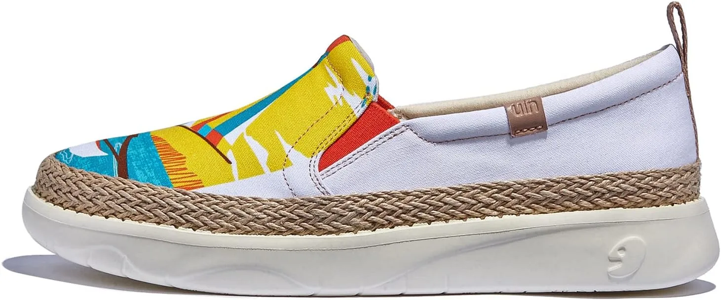 UIN Women's Art Painted Loafers Slip On Casual Travel Shoes Lightweight Comfort Walking Fashion Sneaker Tarragona Series
