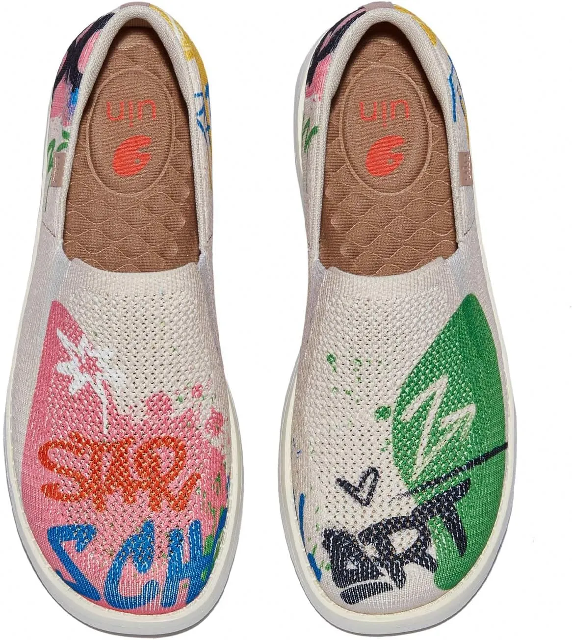 UIN Women's Art Painted Loafers Slip On Casual Travel Shoes Lightweight Comfort Walking Fashion Sneaker Tarragona Series