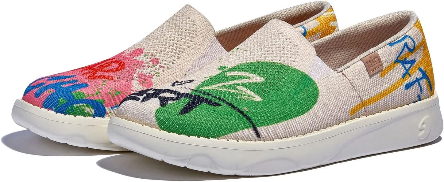 UIN Women's Art Painted Loafers Slip On Casual Travel Shoes Lightweight Comfort Walking Fashion Sneaker Tarragona Series