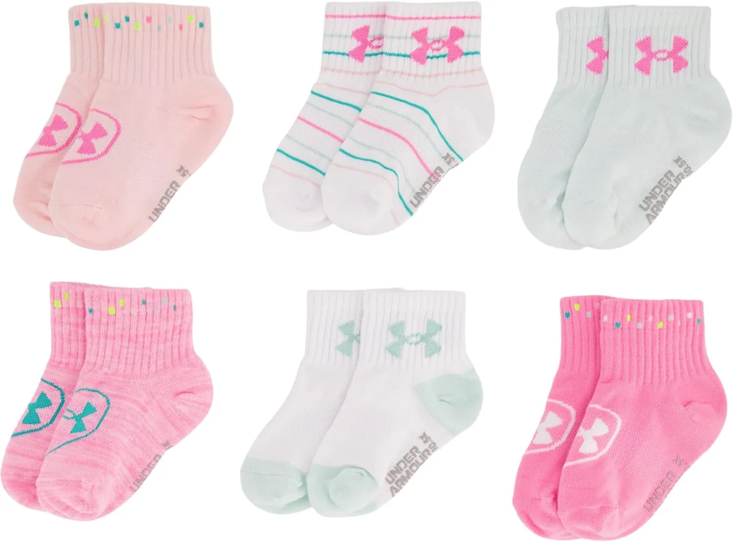 Under Armour Girls' Multi Pack Quarter Sock