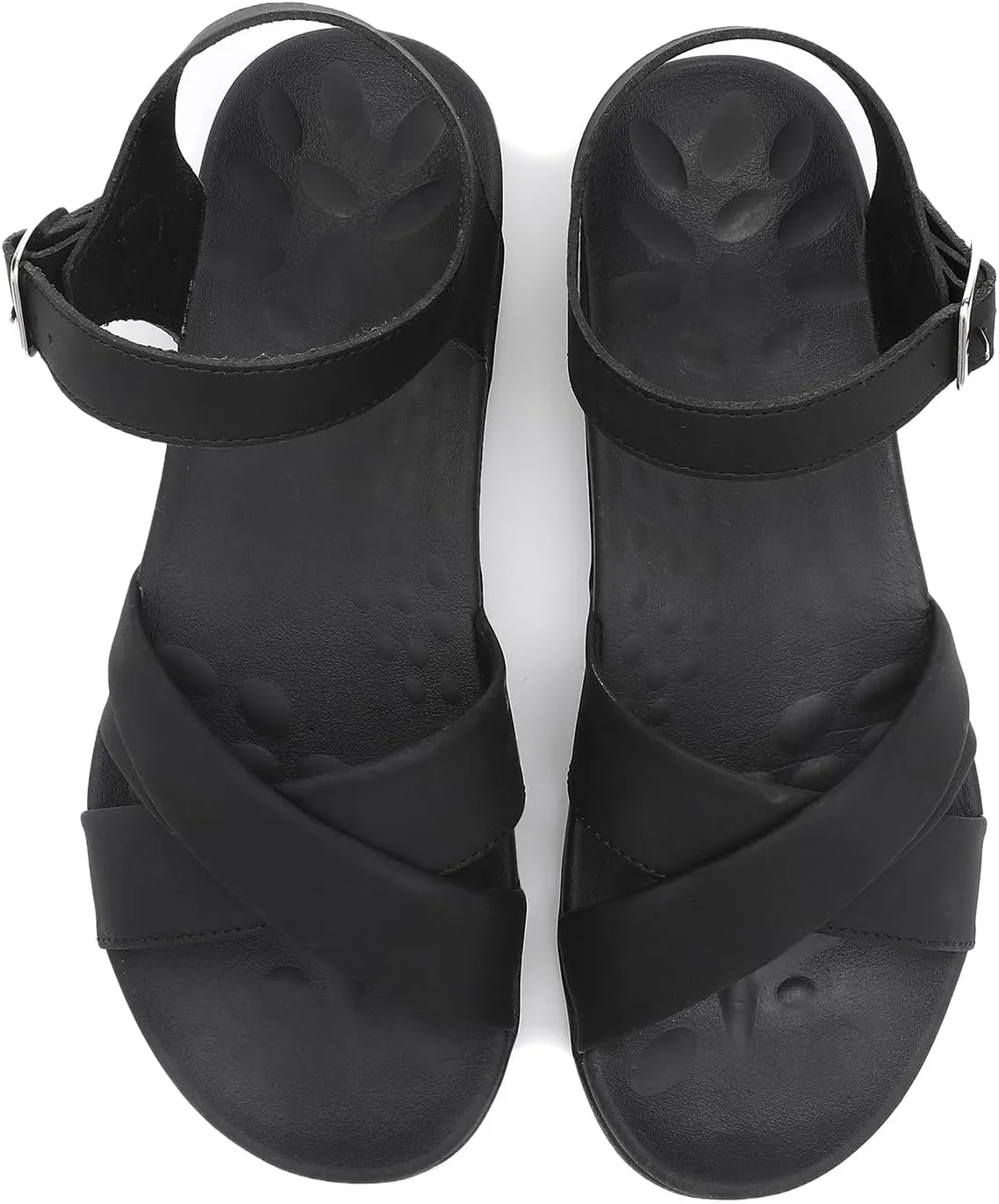 UTENAG Women's Comfortable Walking Flat Sandals Arch Support Ankle Strap Strappy Sandals