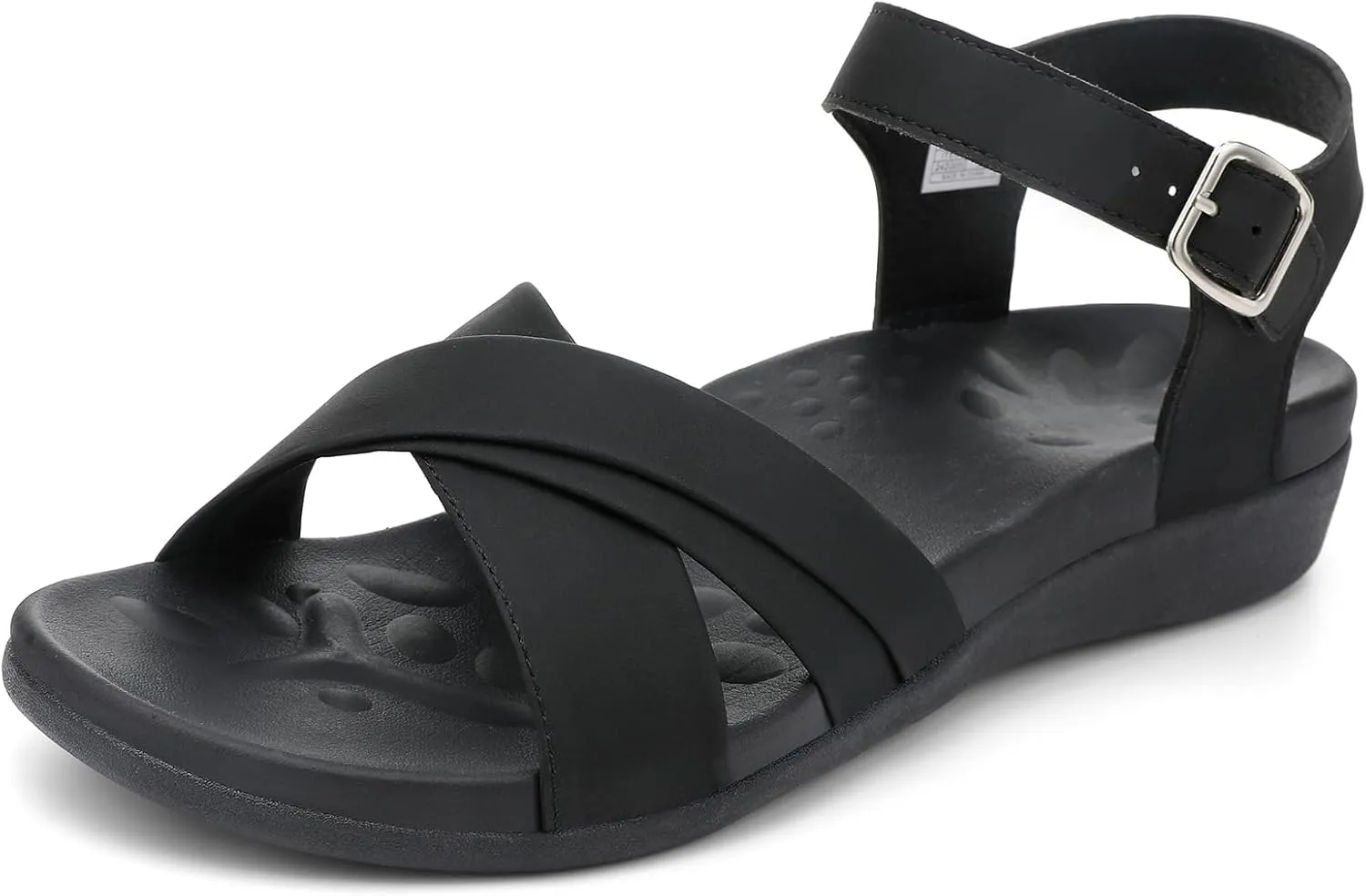 UTENAG Women's Comfortable Walking Flat Sandals Arch Support Ankle Strap Strappy Sandals