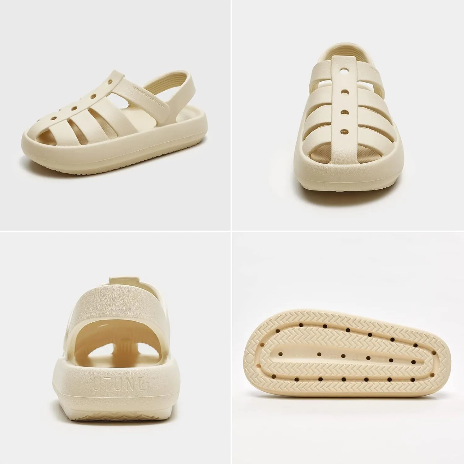 utune Sandals For Women,Casual Open Toe Cloud Slide Sandals Soft Thick Sole Non-Slip Indoor Outdoor Summer Sandal