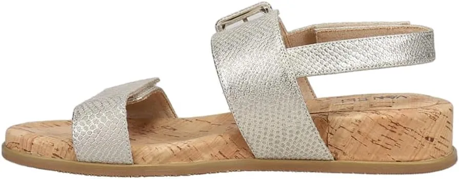 VANELi Womens Nelly Metallic Slingback Casual Sandals Casual Low Heel 1-2" - Silver