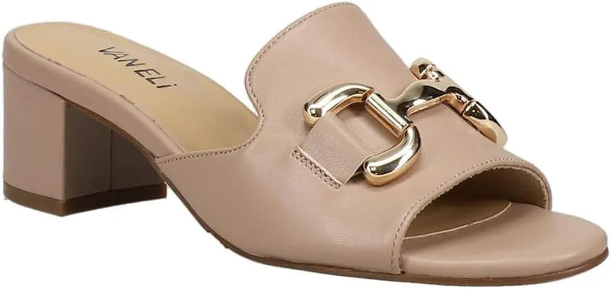 VANELi Womens Oksana Block Dress Sandals Low Heel 1-2" - Brown