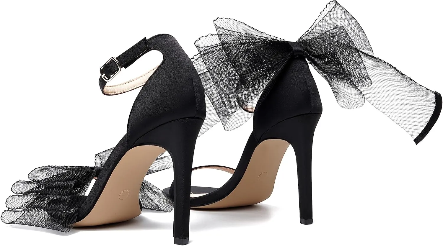Vertundy Women's Bow Stiletto High Heeled Sandals Dress Wedding Party Shoes For Ladies