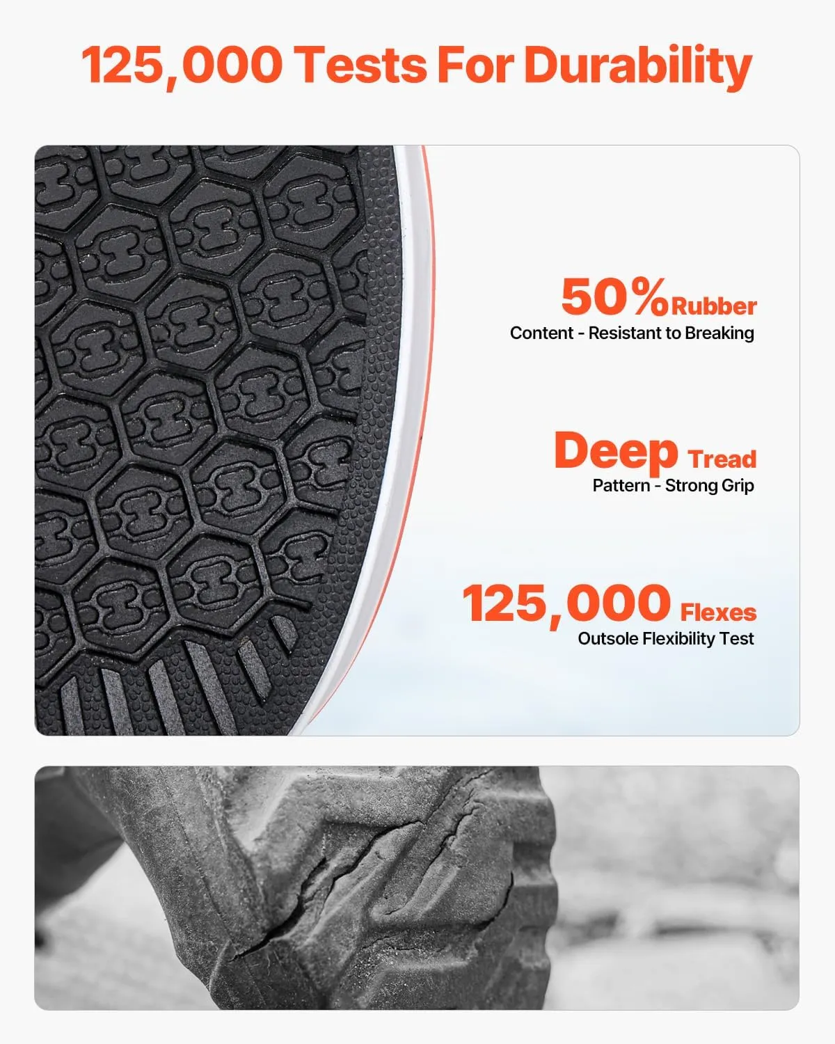 VEVOR Men's Deck Waterproof Fishing Rain, Anti-Slip Ankle Rubber Outdoor Work Shoes, Gardening Insulated Mud Boots Footwear, Lightweight & Durable, for Manufacturing, Farming, Size 9 US