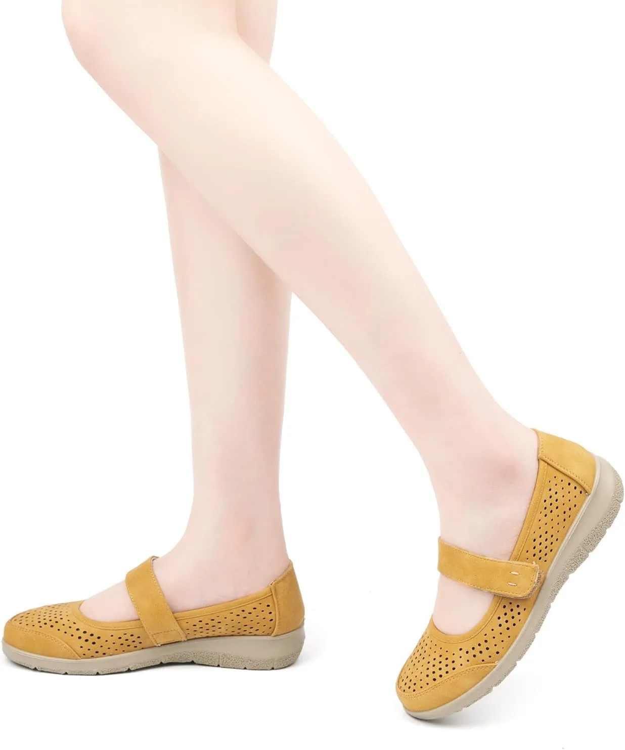 VJH confort Mary Jane Flats Orthopedic Shoes Women's,Breathable Slip-On Light Weight Comfort Orthotic Casual Walking Shoes