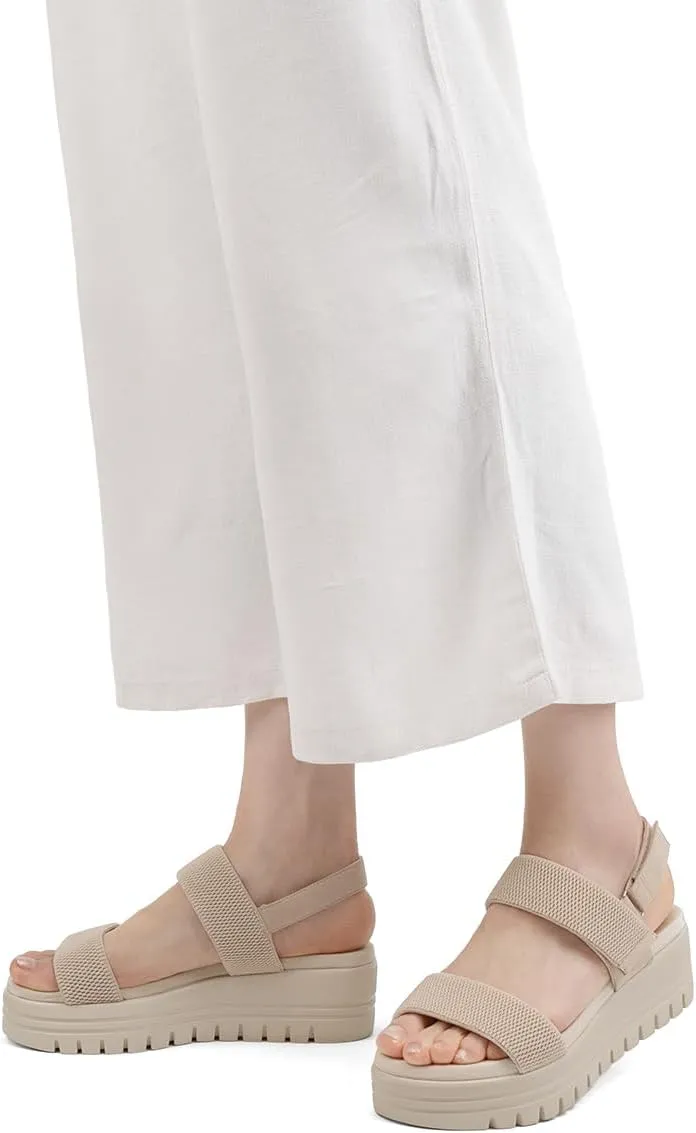 VJH confort Women's Wedge Sandals, Open Toe Ankle Strap Casual Platform Sandals
