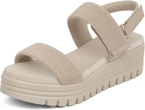 VJH confort Women's Wedge Sandals, Open Toe Ankle Strap Casual Platform Sandals