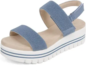 VJH confort Women's Wedge Sandals, Open Toe Ankle Strap Casual Platform Sandals