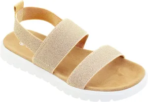 Vonair Girls Rainbow Sandals Open Toe Elastic Back Strap Comfortable Summer Sandals with Soft Rubber Sole