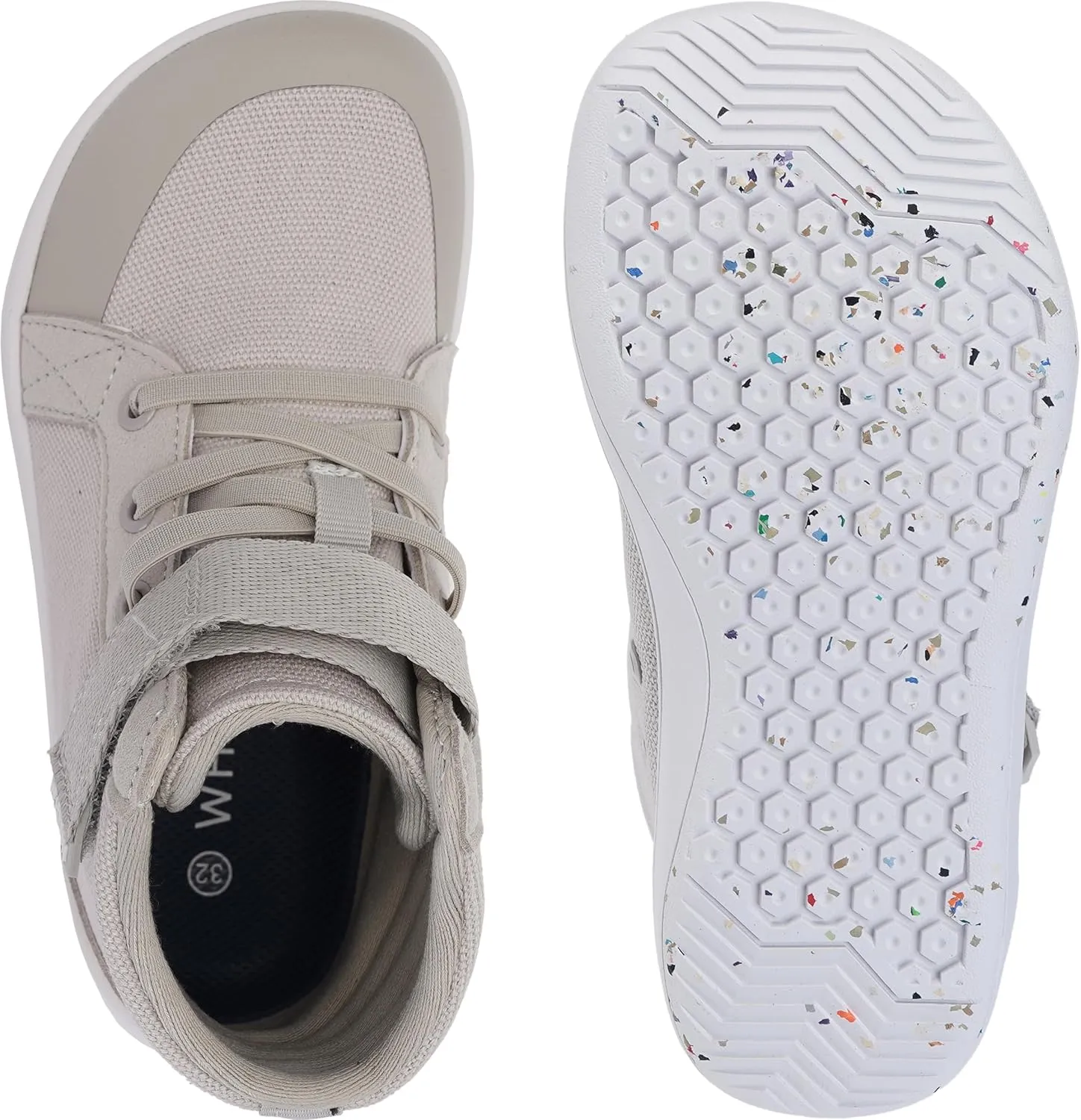 WHITIN Little/Big Kid Wide High Top Barefoot Shoes | Street-Style Minimalist Sneakers for Boys/Girls | Natural & Healthy Fit