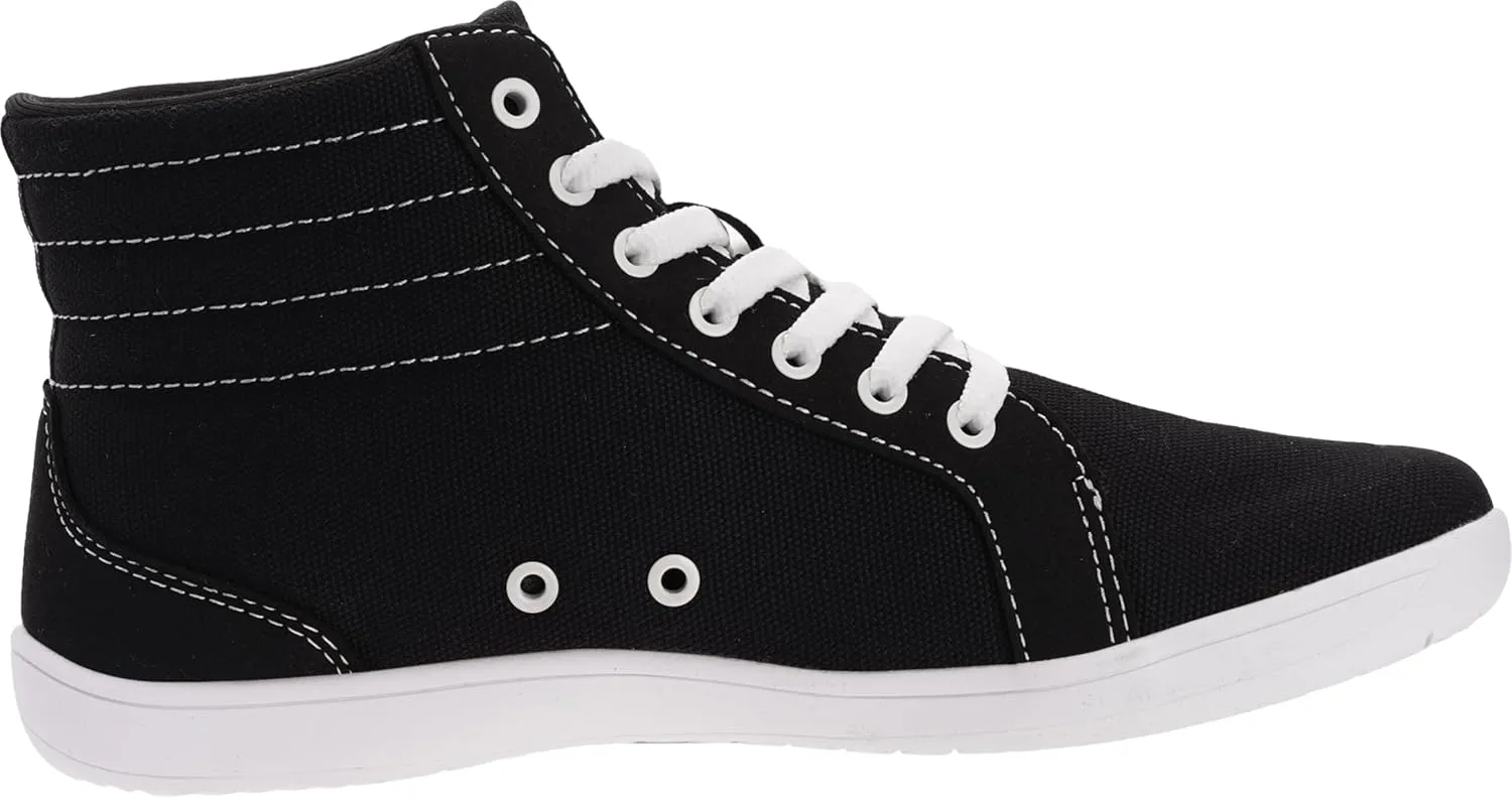 WHITIN Women's Wide High-Top Canvas Barefoot Sneakers | Minimalist Street-Ready Fit | Comfort-Forward Ankle Support