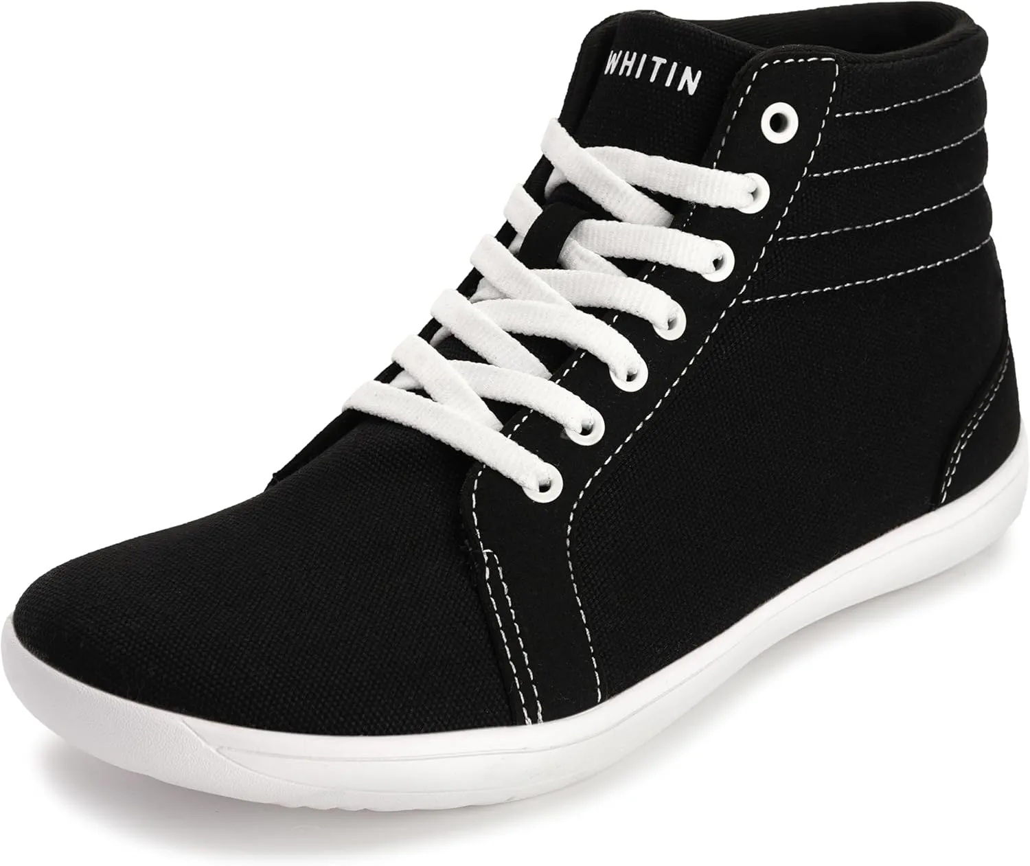 WHITIN Women's Wide High-Top Canvas Barefoot Sneakers | Minimalist Street-Ready Fit | Comfort-Forward Ankle Support