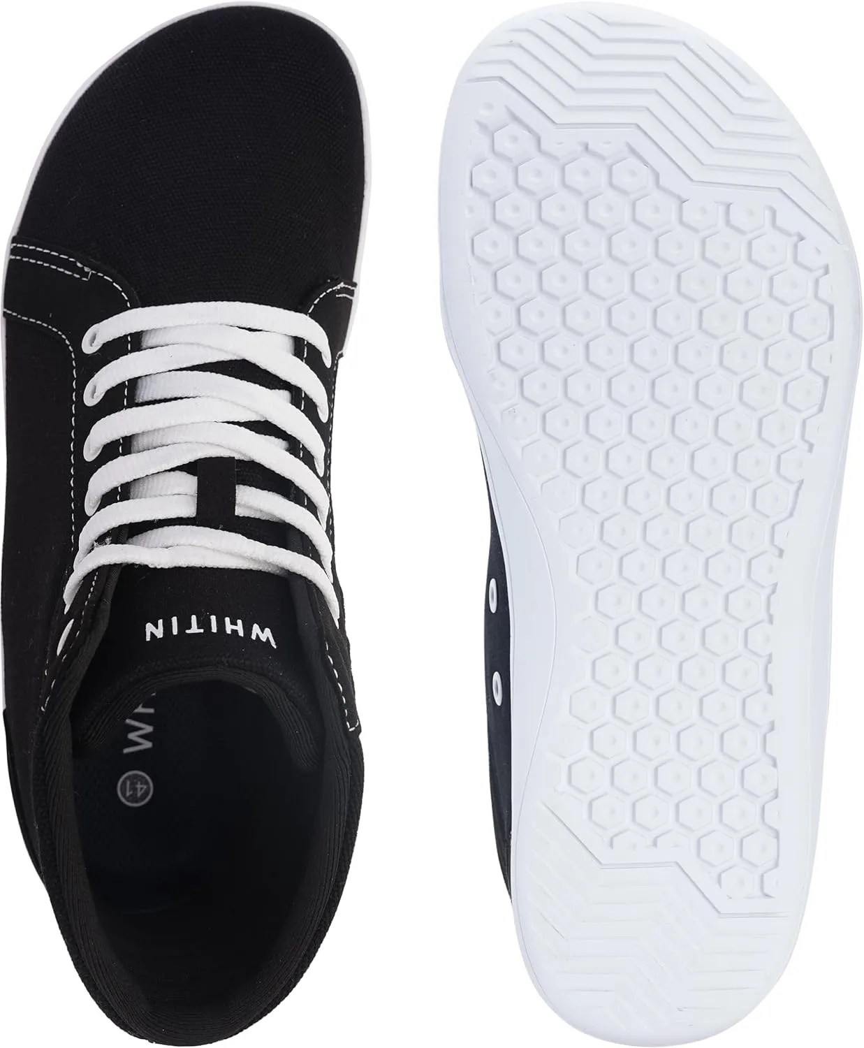 WHITIN Women's Wide High-Top Canvas Barefoot Sneakers | Minimalist Street-Ready Fit | Comfort-Forward Ankle Support