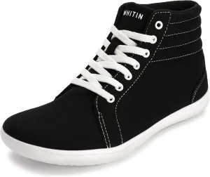 WHITIN Women's Wide High-Top Canvas Barefoot Sneakers | Minimalist Street-Ready Fit | Comfort-Forward Ankle Support