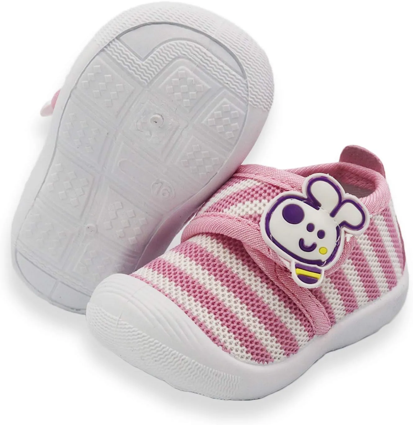 WILLFUN Toddler Squeaky Shoes Baby Boy Girl First-Walking Sneakers Infant Soft Sole Little Kid Trainers for 0-3-Year-old First Walkers