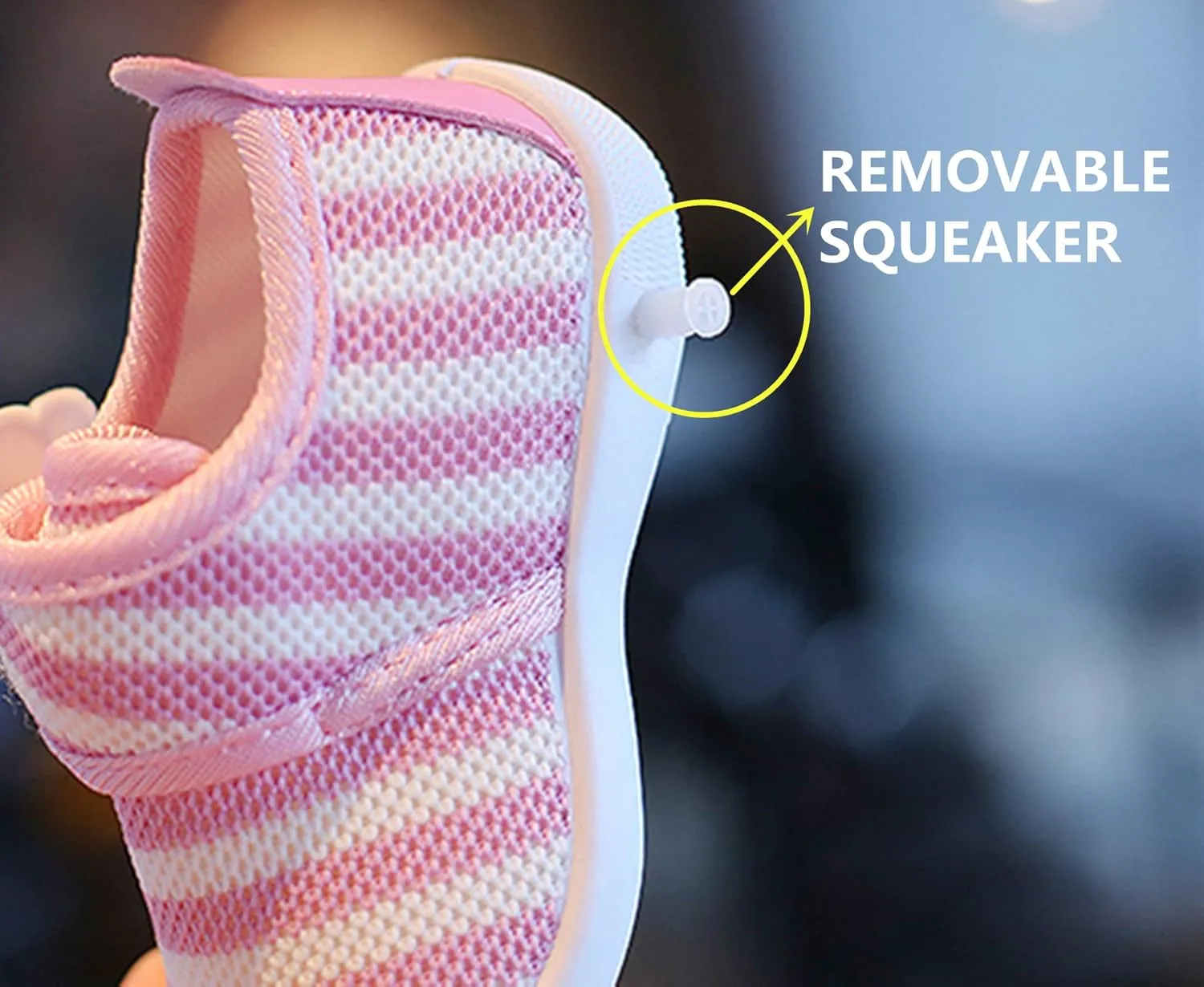 WILLFUN Toddler Squeaky Shoes Baby Boy Girl First-Walking Sneakers Infant Soft Sole Little Kid Trainers for 0-3-Year-old First Walkers