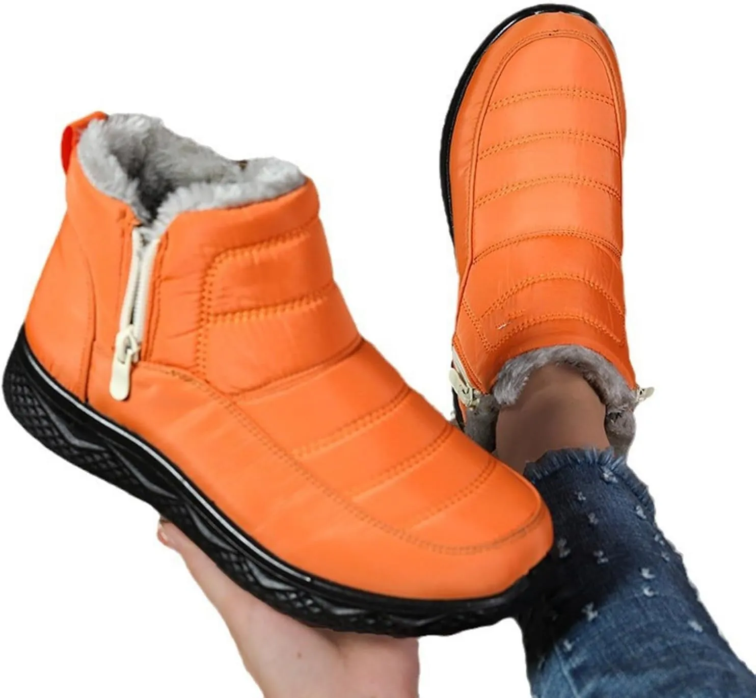 Winter Snow Boots for Women Warm Plush Waterproof Insulated Slip On Outdoor Shoes Mens Anti-Slip Comfy Outdoor Ankle Boots