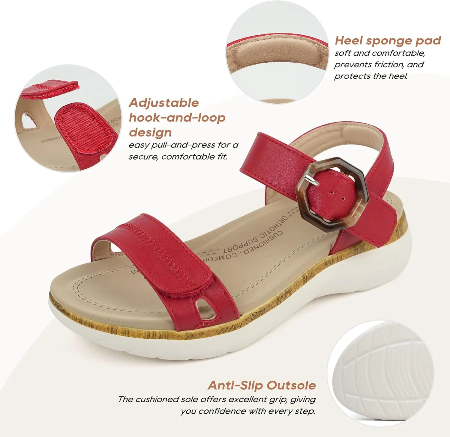 Women Orthotic Arch Support Sandals Comfortable Walking Sandals