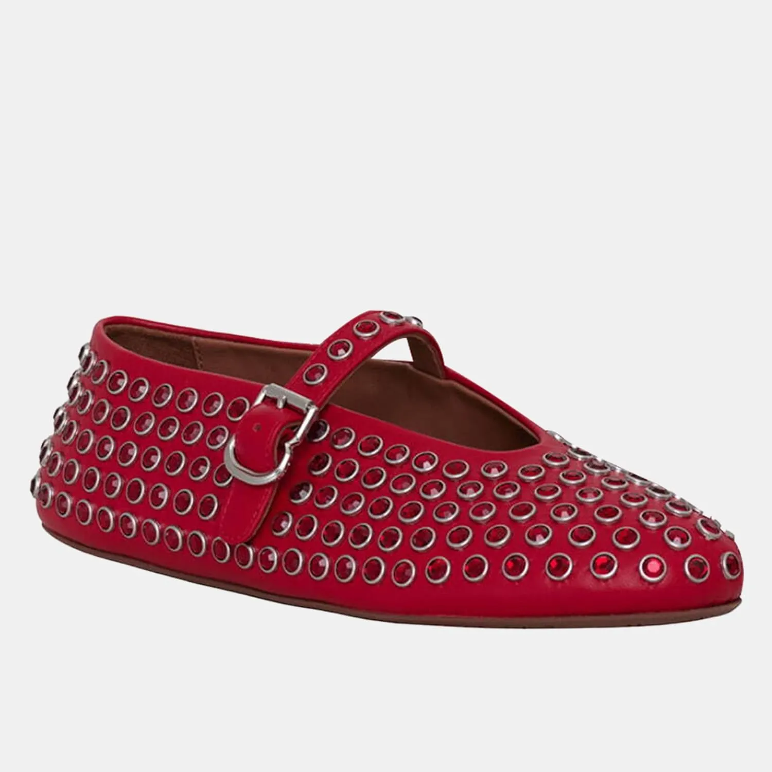Women Rhinestone Ballet Flats Mary Jane Flat Buckle Strap Ballerina Shoes