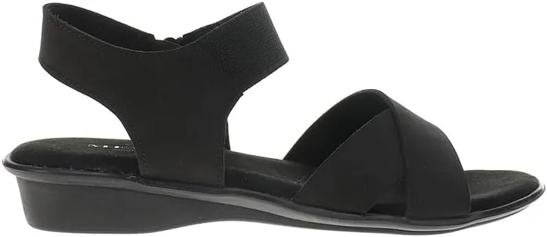 Womens Euna Comfort Ankle Strap Casual Sandals Casual Low Heel 1-2" - Black