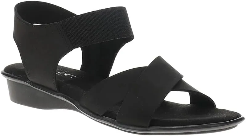 Womens Euna Comfort Ankle Strap Casual Sandals Casual Low Heel 1-2" - Black