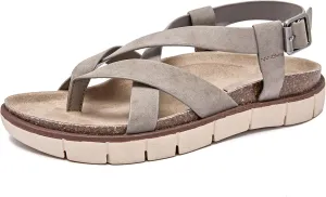 Women's Flat Slides Sandals Comfortable Platform Sandals Cork Footbed Summer Fashion Yoga Mat Soft Plantar Slippers Arch Support Slip on Shoes for Women.