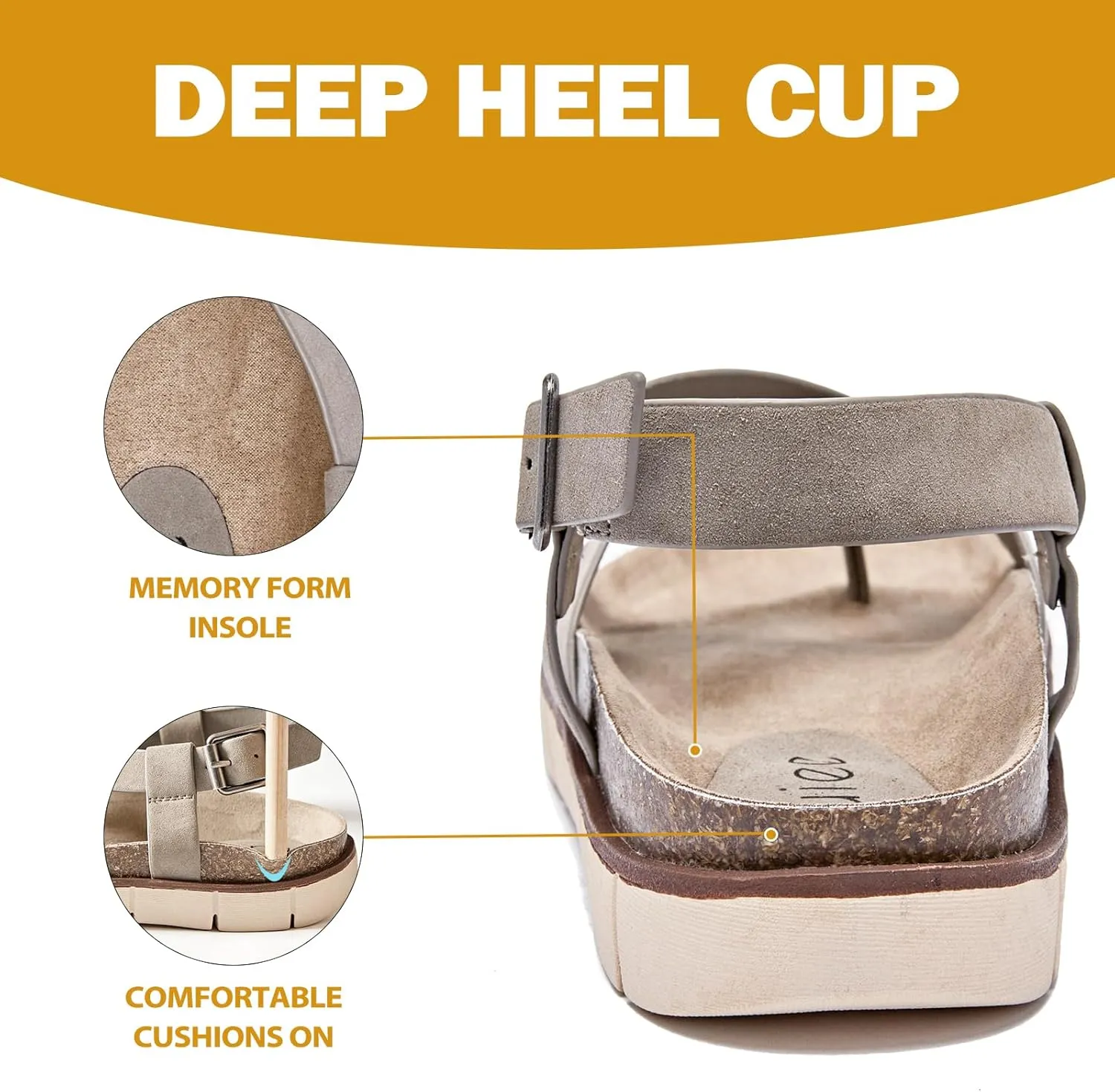 Women's Flat Slides Sandals Comfortable Platform Sandals Cork Footbed Summer Fashion Yoga Mat Soft Plantar Slippers Arch Support Slip on Shoes for Women.