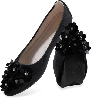 Women's Flats, Foldable Ballet Flats for Women, Flower Pionted Toe Comfort Light Weight Slip-On Dress Shoes
